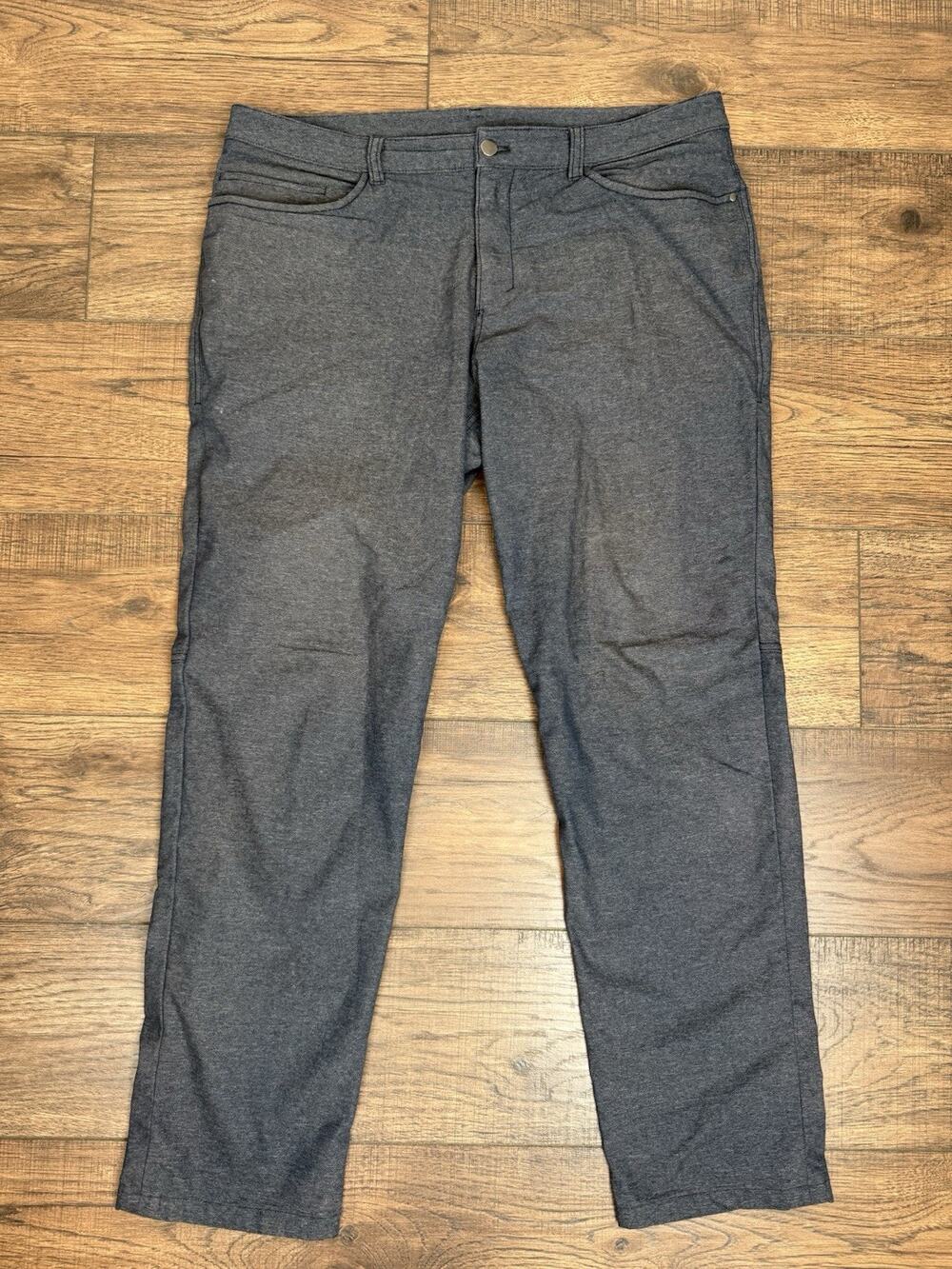 Lululemon ABC Pants Classic Tech Canvas 36x30 Heather Blue Straight Leg